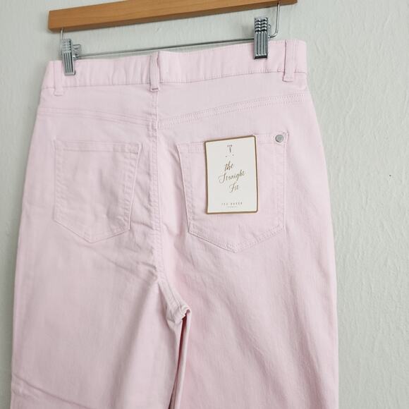 NWT Ted Baker Lemin Pink Straight Leg High Waisted Crop Jeans 27 Denim - Picture 6 of 9